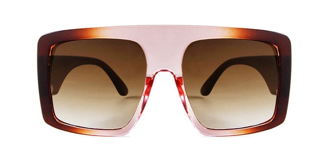 Calanovella Vintage Oversized Sunglasses Women Square Trendy Sun Glasses Big Black Shades