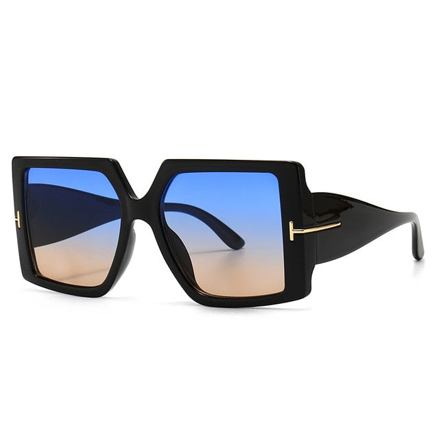 Calanovella Vintage Square Sunglasses Oversized Women Men Brand Design