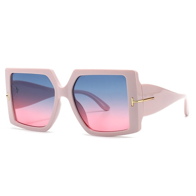 Calanovella Vintage Square Sunglasses Oversized Women Men Brand Design