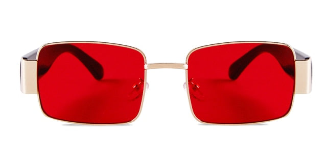 Calanovella Fashion Hip Hop Punk Sunglasses Designer Metal Square Rectangle Frame Retro Sun Glasses Cool Style