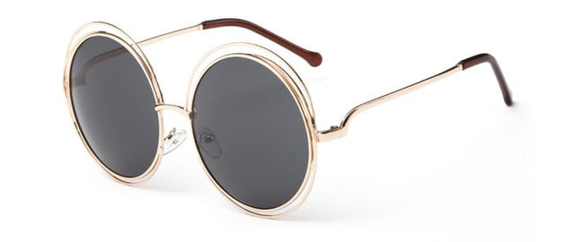 Calanovella Vintage Oversized Round Sunglasses Circle Alloy Around