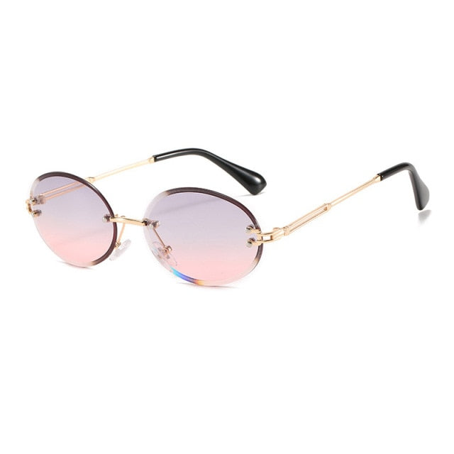 Calanovella Classic Rimless Oval Sunglasses Gradient Shades UV400