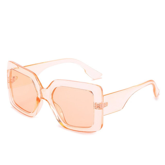 Calanovella Vintage Fashion Oversized Sunglasses Women Square Frame Big Large Sun Glasses Female