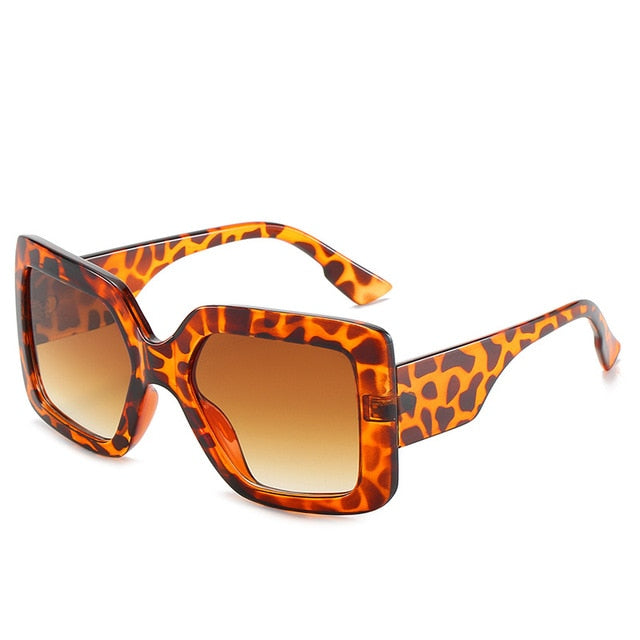 Calanovella Vintage Fashion Oversized Sunglasses Women Square Frame