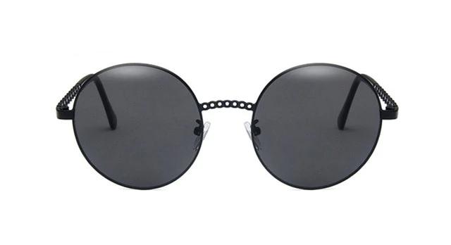 Calanovella Vintage Round Shades for Women Big Oval Sunglasses Luxury 90s Black Pink Brown Skinny UV Sun Glasses