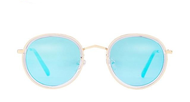 Calanovella Vintage Mirror Oval Sunglasses Men Women Shades Brand