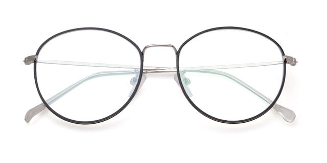 Calanovella Stylish Round Gold Ultra-light Metal Frame Fashionable Anti Blue Light Blocking Stylish Computer Gaming Glasses