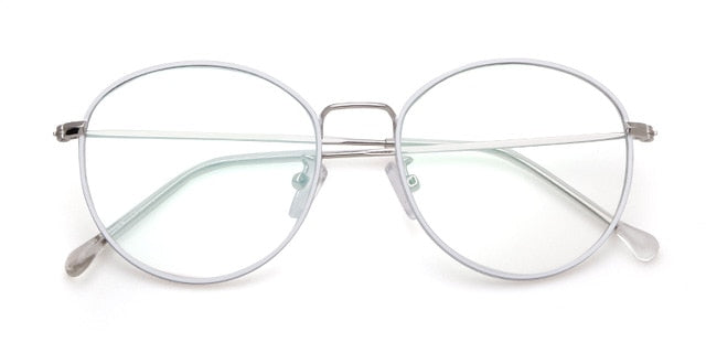 Calanovella Stylish Round Gold Ultra-light Metal Frame Fashionable Anti Blue Light Blocking Stylish Computer Gaming Glasses