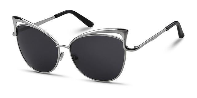 Calanovella Oversized Cat Eye Sunglasses Women Brand Designer Retro Vintage Gold Pink Mirror Sun Glasses Female Shades