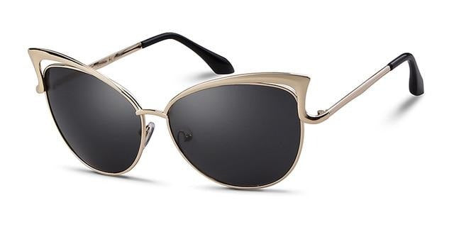 Calanovella Oversized Cat Eye Sunglasses Women Brand Designer Retro Vintage Gold Pink Mirror Sun Glasses Female Shades