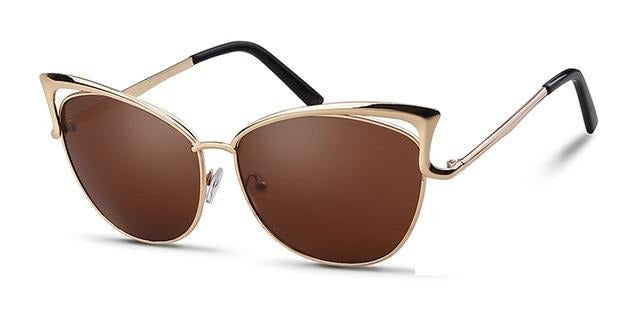 Calanovella Oversized Cat Eye Sunglasses Women Brand Designer Retro Vintage Gold Pink Mirror Sun Glasses Female Shades