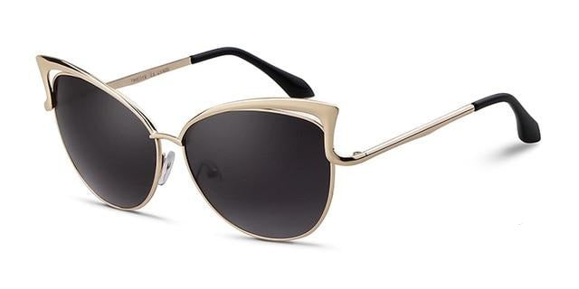 Calanovella Oversized Cat Eye Sunglasses Women Brand Designer Retro Vintage Gold Pink Mirror Sun Glasses Female Shades
