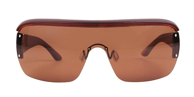Calanovella One Piece Futuristic Sunglasses Men Brand Designer Half