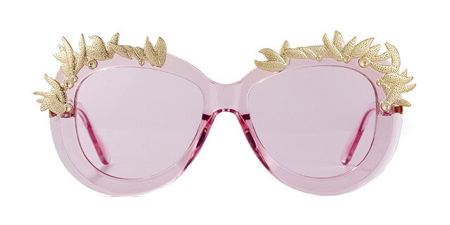 Calanovella Oversized Cat Eye Sunglasses Women Gold Brand Design Retro