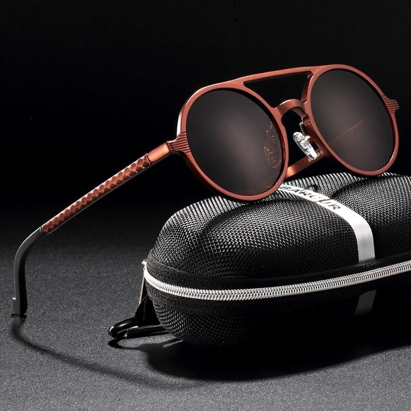 Calanovella Steampunk Goggles Round Sunglasses Retro Vintage UV400 Eyewear