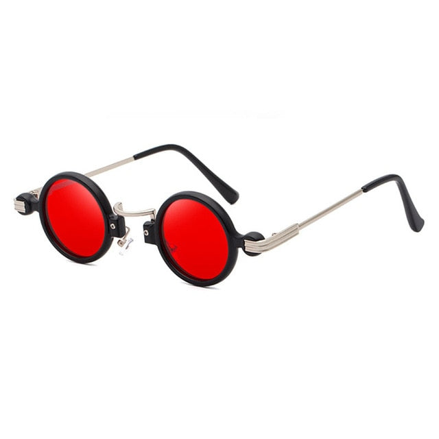 Calanovella Retro Punk Sunglasses for Men Womens Vintage Small Round