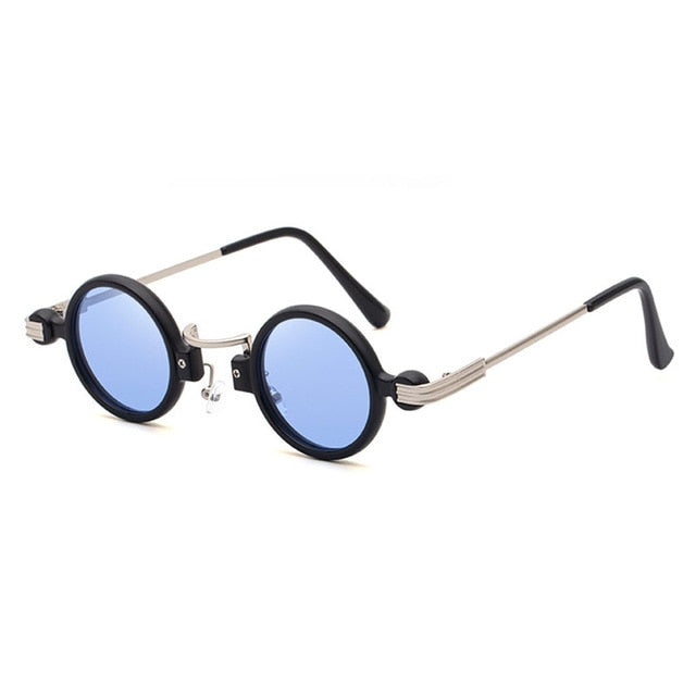 Calanovella Retro Punk Sunglasses for Men Womens Vintage Small Round