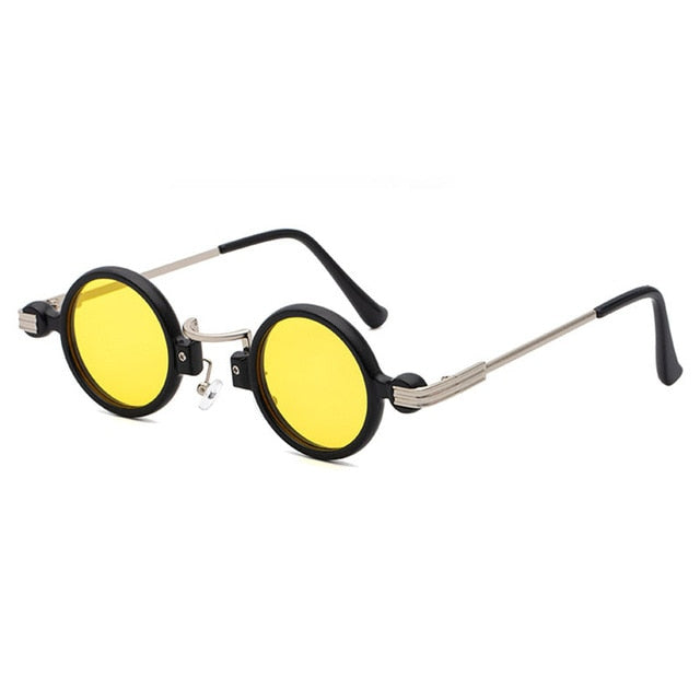 Calanovella Retro Punk Sunglasses for Men Womens Vintage Small Round