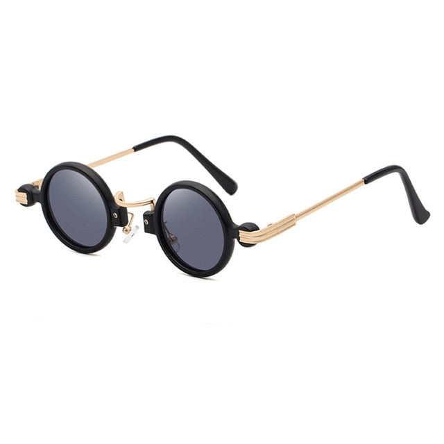Calanovella Retro Punk Sunglasses for Men Womens Vintage Small Round