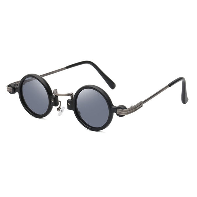 Calanovella Retro Punk Sunglasses for Men Womens Vintage Small Round