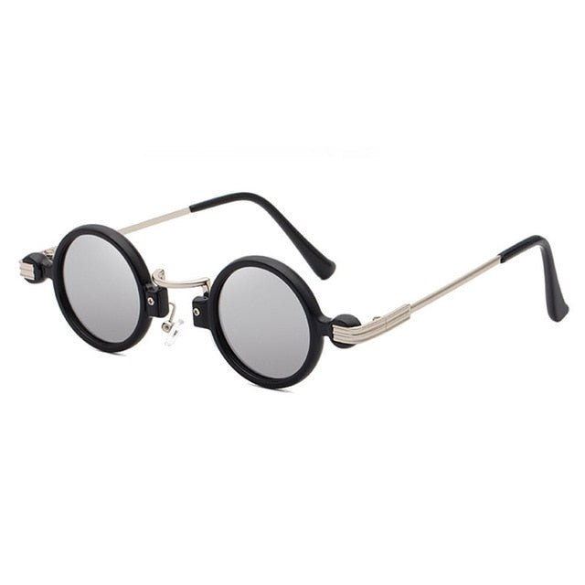 Calanovella Retro Punk Sunglasses for Men Womens Vintage Small Round