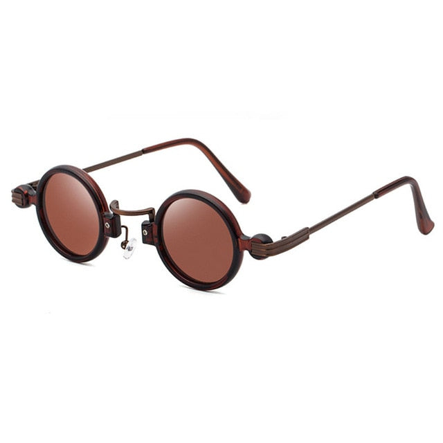 Calanovella Retro Punk Sunglasses for Men Womens Vintage Small Round