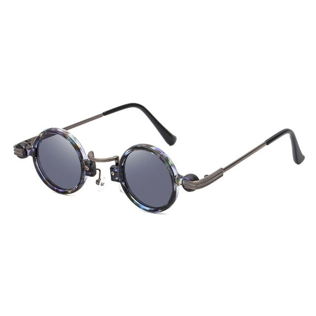 Calanovella Retro Punk Sunglasses for Men Womens Vintage Small Round