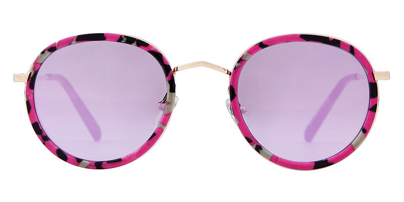 Calanovella Fashion Vintage Round Sunglasses Designer Marble Frame Reflective Sun Glasses UV400