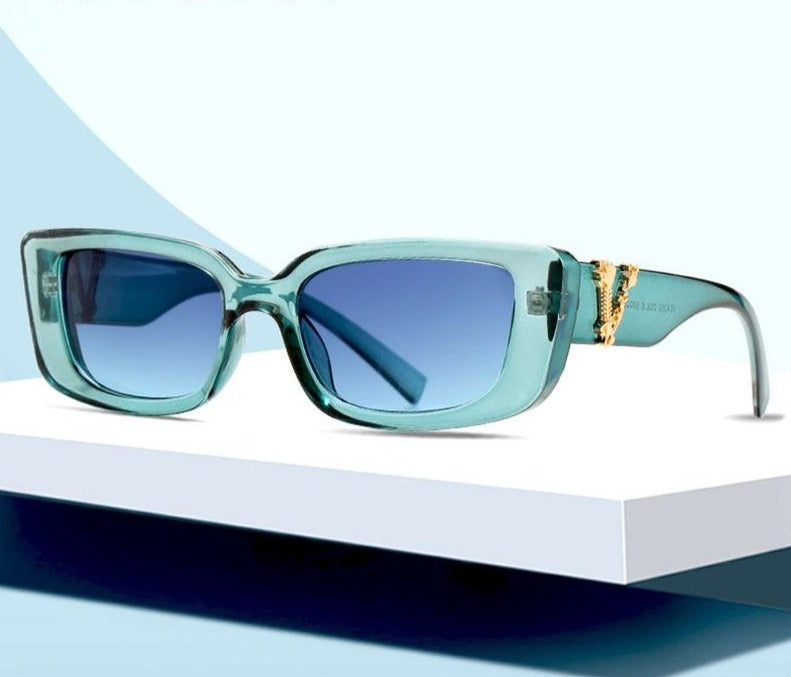 Calanovella Retro Small Rectangle Sunglasses Candy Colors Gradient Sun