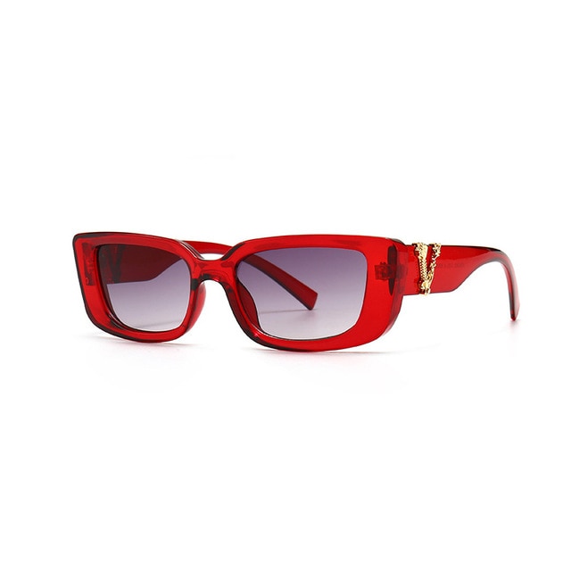 Calanovella Retro Small Rectangle Sunglasses Candy Colors Gradient Sun