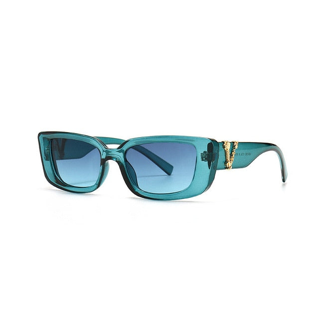Calanovella Retro Small Rectangle Sunglasses Candy Colors Gradient Sun