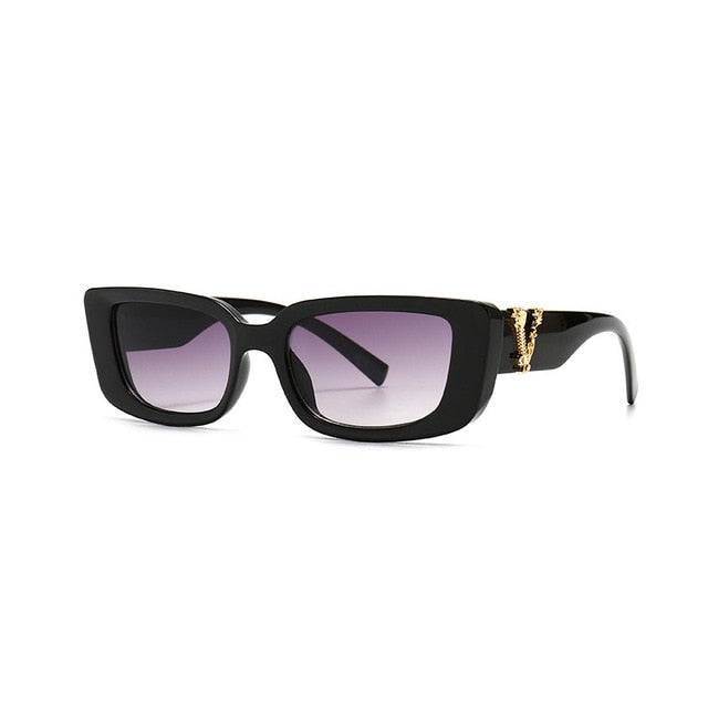 Calanovella Retro Small Rectangle Sunglasses Candy Colors Gradient Sun