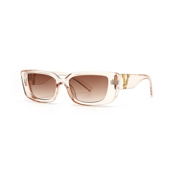 Calanovella Retro Small Rectangle Sunglasses Candy Colors Gradient Sun Glasses UV400