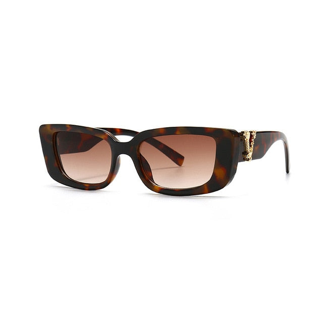 Calanovella Retro Small Rectangle Sunglasses Candy Colors Gradient Sun