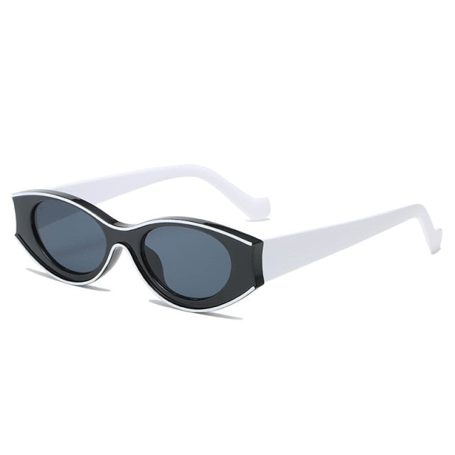 Calanovella Fashion Trendy White Oval Sunglasses Designer Concave