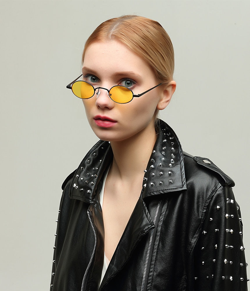 Calanovella Retro Tiny Slim Sunglasses Designer 90s Skinny Small Oval
