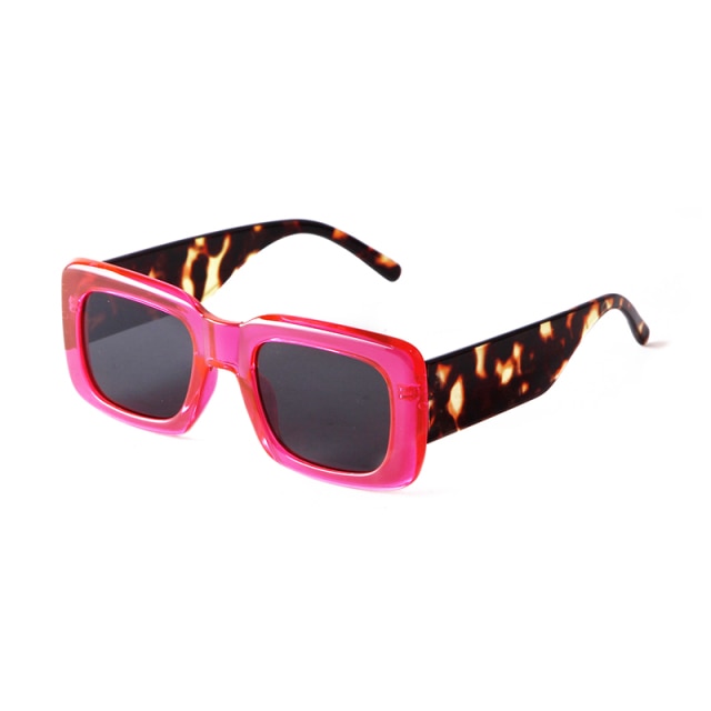 Calanovella Thick Square Rectangle Sunglasses Designer Leopard Frame Tortoise Shell Shades