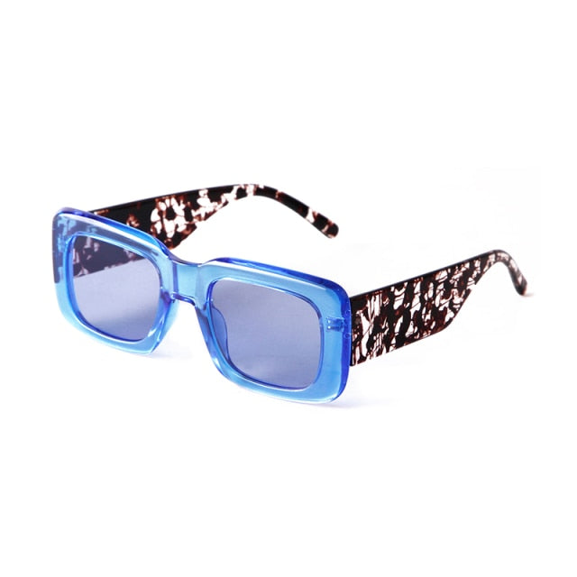 Calanovella Thick Square Rectangle Sunglasses Designer Leopard Frame