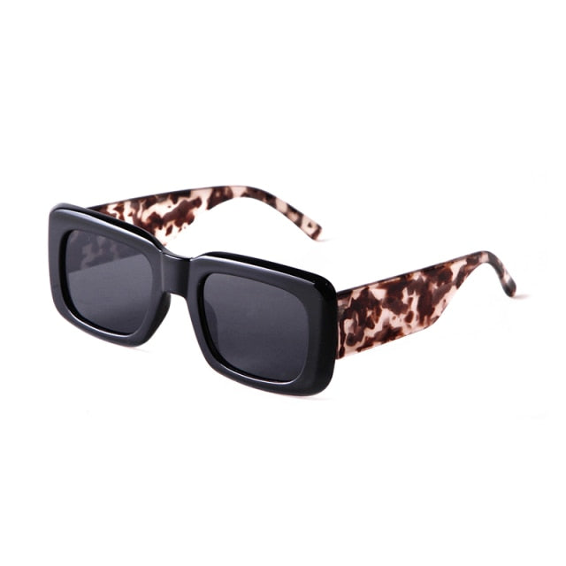Calanovella Thick Square Rectangle Sunglasses Designer Leopard Frame