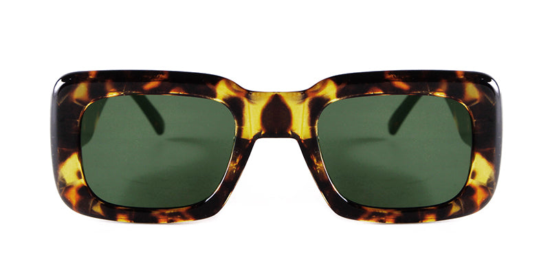 Calanovella Thick Square Rectangle Sunglasses Designer Leopard Frame Tortoise Shell Shades