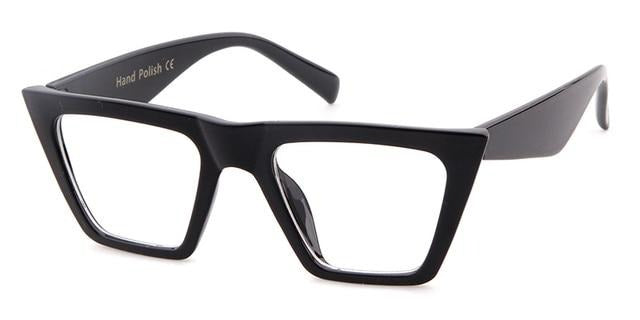 Calanovella Vintage Square Cat Eye Oversized Sunglasses Designer Frame Flat Top Lens Shades