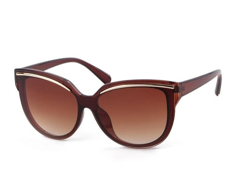 Calanovella Fashion 80s Retro Cat Eye Sunglasses Oversized Vintage Eyebrow Cateye Shades UV400