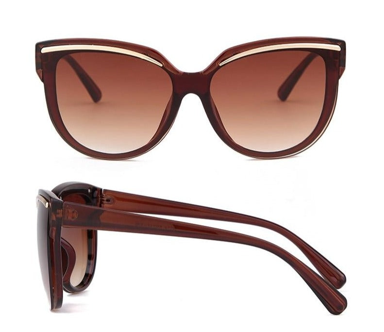 Calanovella Fashion 80s Retro Cat Eye Sunglasses Oversized Vintage Eyebrow Cateye Shades UV400