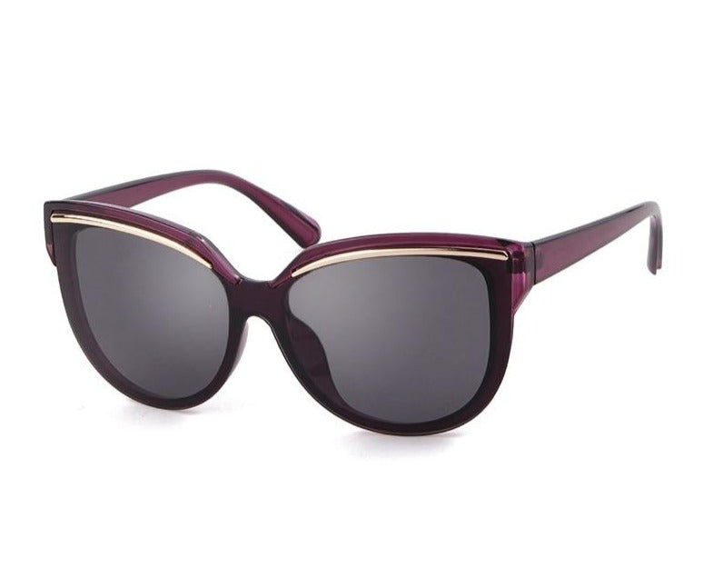 Calanovella Fashion 80s Retro Cat Eye Sunglasses Oversized Vintage Eyebrow Cateye Shades UV400
