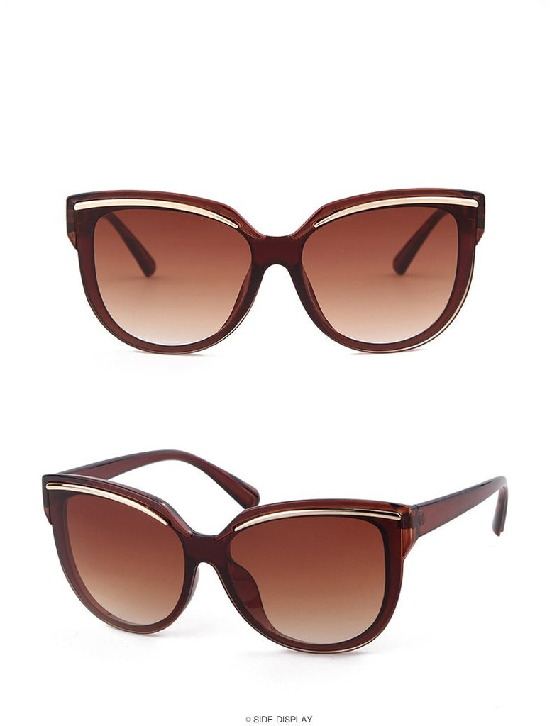 Calanovella Fashion 80s Retro Cat Eye Sunglasses Oversized Vintage Eyebrow Cateye Shades UV400
