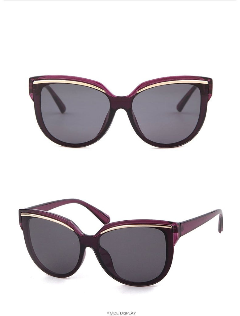 Calanovella Fashion 80s Retro Cat Eye Sunglasses Oversized Vintage Eyebrow Cateye Shades UV400