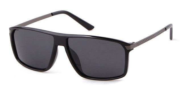 Calanovella Men's Rectangle Polarized Sunglasses Vintage Retro Matte Black Cool Sun Glasses UV400 - Calanovella.com