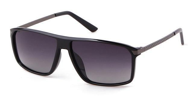 Calanovella Men's Rectangle Polarized Sunglasses Vintage Retro Matte Black Cool Sun Glasses UV400 - Calanovella.com