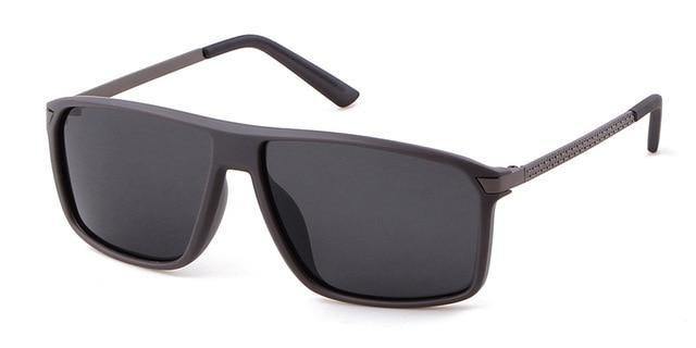 Calanovella Men's Rectangle Polarized Sunglasses Vintage Retro Matte Black Cool Sun Glasses UV400 - Calanovella.com