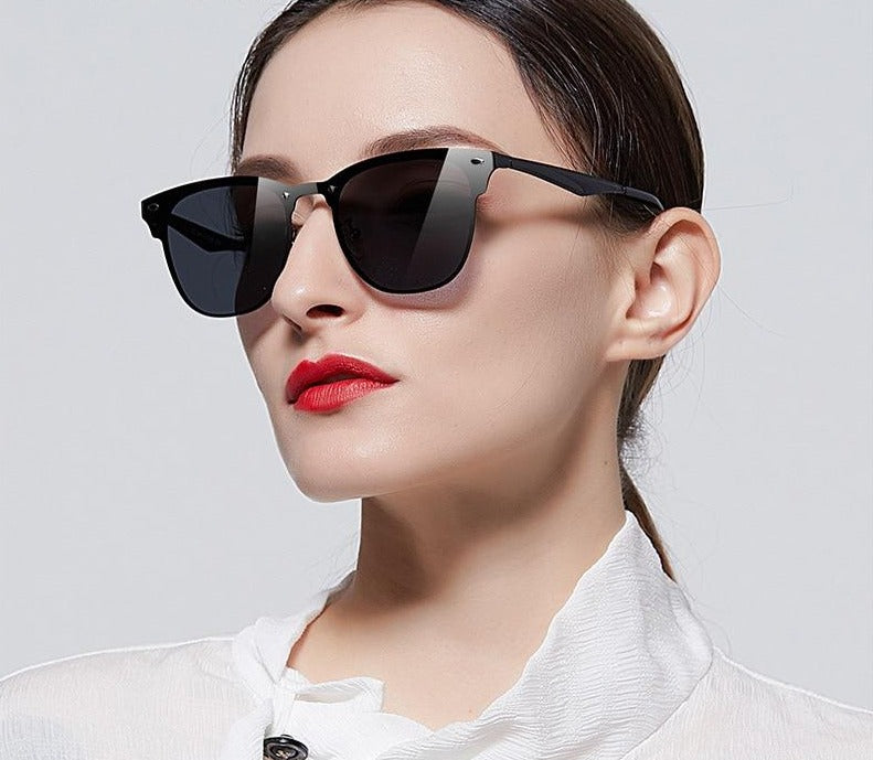 Calanovella Frameless Square Cat Eye Sunglasses Designer Retro Vintage